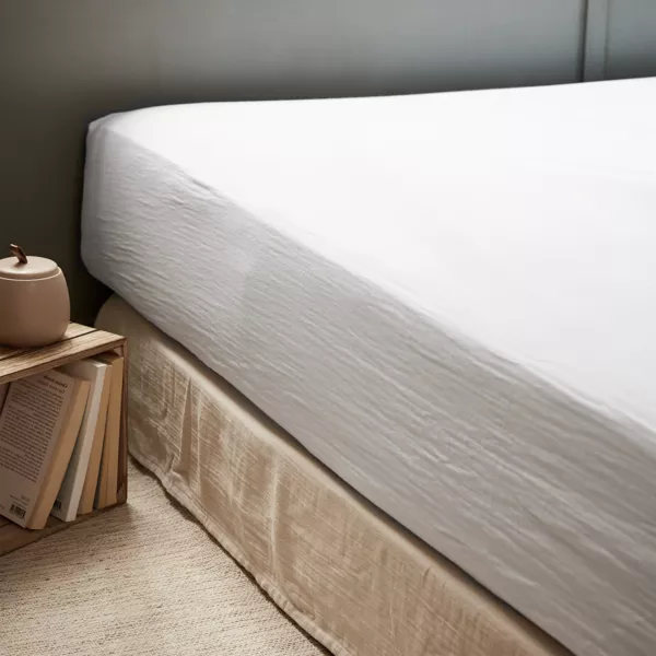 Drap housse gaze de coton (90 x 200 cm) Ga�a Blanc chantilly