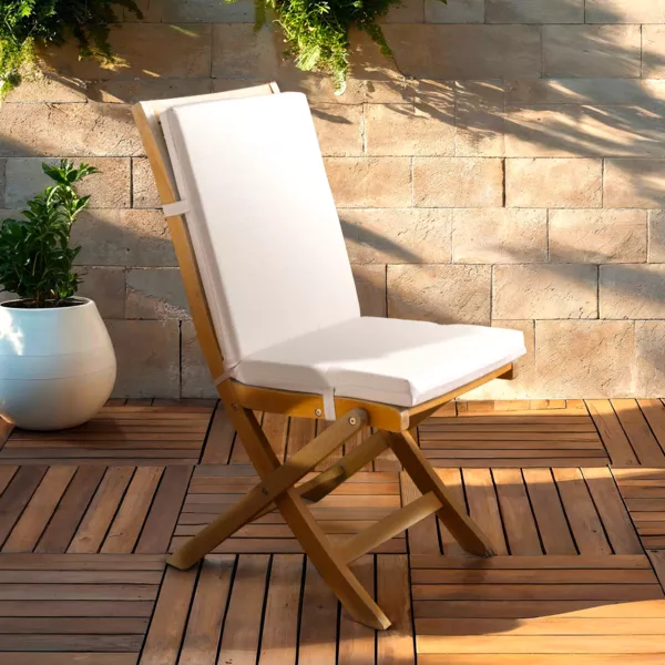 Coussin de chaise ext�rieur avec dossier (90 x 40 cm) Sunset Ecru