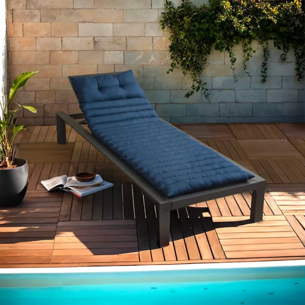 Coussin de transat capitonn� (180 x 60 cm) Sunset Bleu nuit