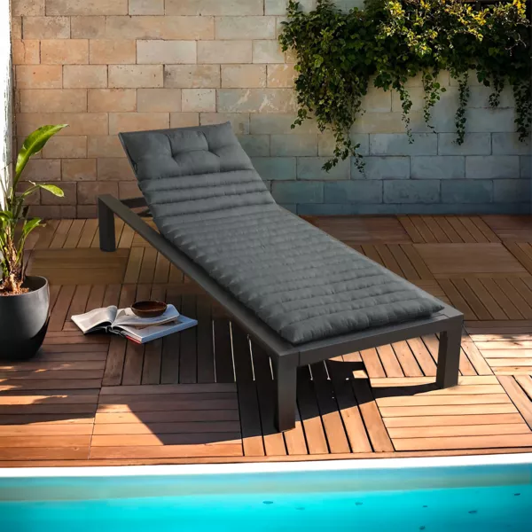 Coussin de transat capitonn�  (180 x 60 cm) Sunset Gris anthracite