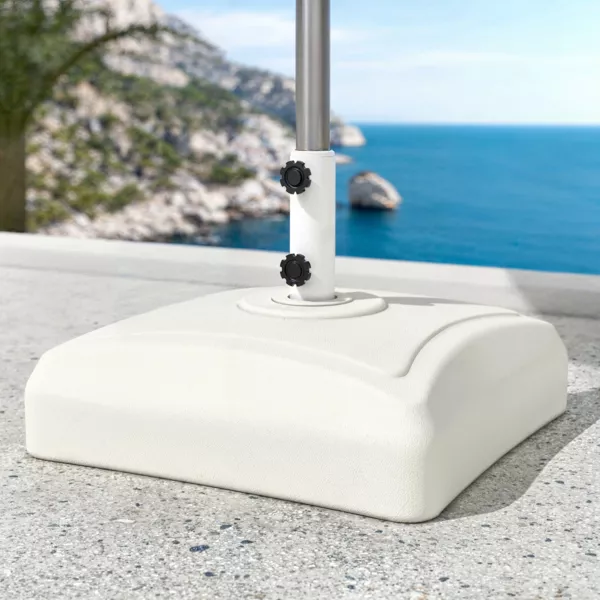Pied de parasol carr� universel � remplir 32L Blanc