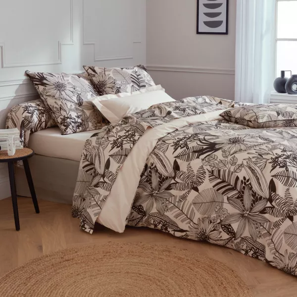 Housse de couette percale de coton (240 x 220 cm) Alba Noire