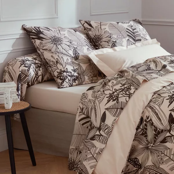 Taie de traversin percale de coton (L200 cm) Alba Noire