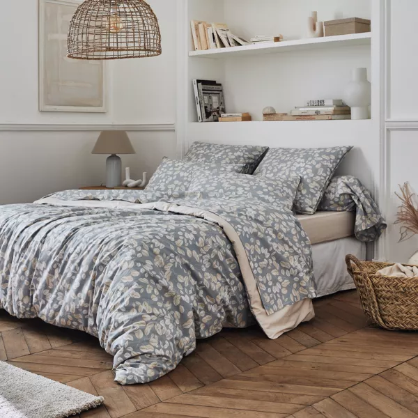 Housse de couette percale de coton (200 x 200 cm) Lison Grise