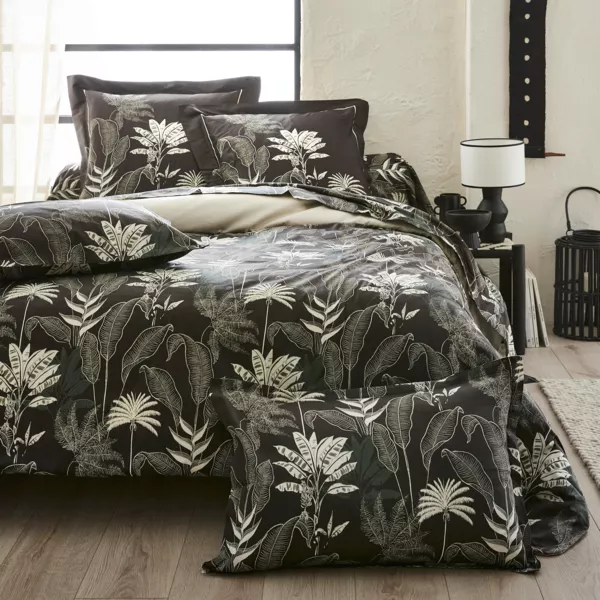 Housse de couette satin de coton (240 x 220 cm) Cayenne Noire 