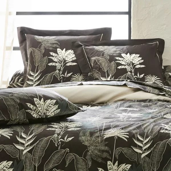 Quadratischer Kopfkissenbezug aus Baumwoll-Satin (65 x 65 cm) Cayenne Schwarz