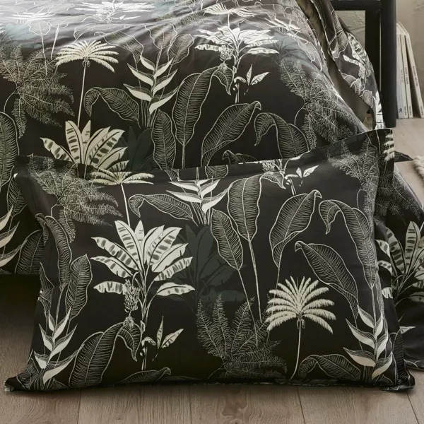 Taie d'oreiller rectangulaire satin de coton (50 x 70 cm) Cayenne Noire