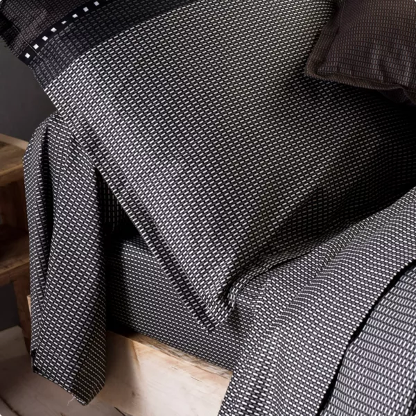 Taie de traversin satin de coton (L200 cm) Enzo Noire