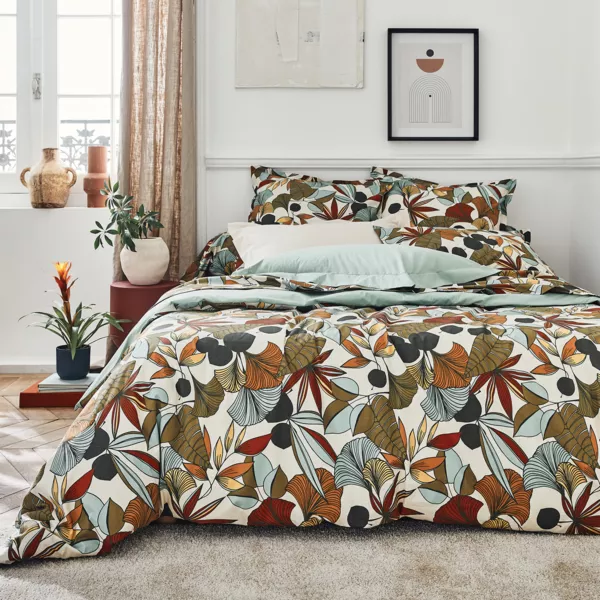 Housse de couette percale de coton (200 x 200 cm) Cascade Multicolore