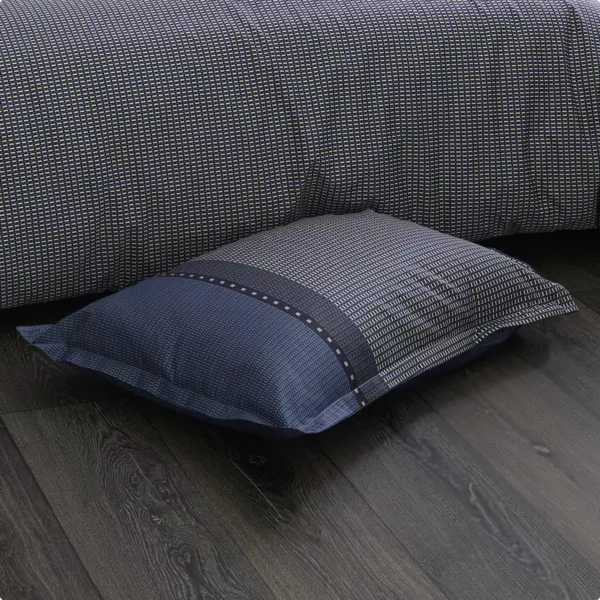 Federa rettagolare raso di cotone Enzo Blu