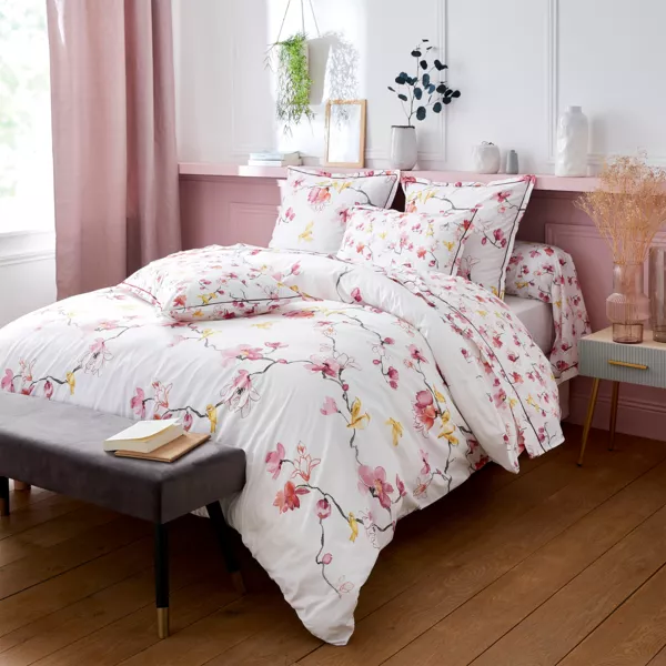 Housse de couette percale de coton (200 x 200 cm) Elisa Rose 