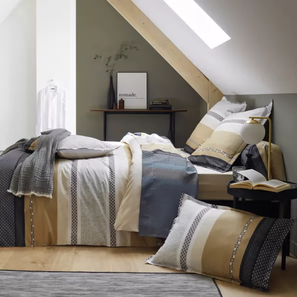 Housse de couette percale de coton (280 x 240 cm) Marlow Grise