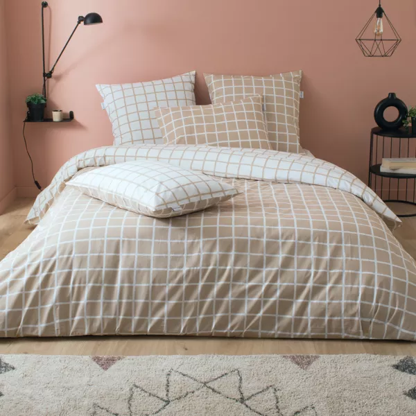 Housse de couette percale de coton (260 x 240 cm) Max Beige