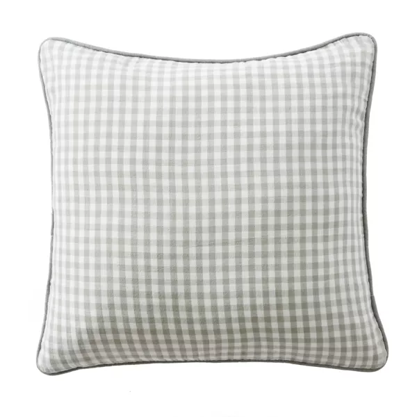 Coussin carr� gaze de coton (45 x 45 cm) Ga�a vichy Vert eucalyptus