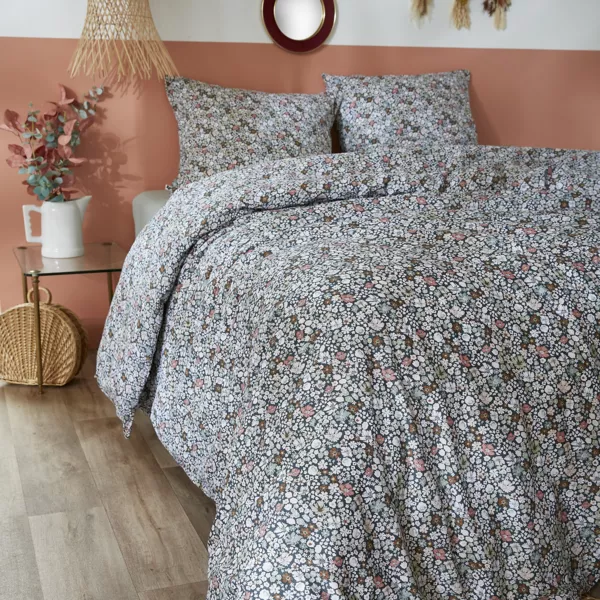 Housse de couette et deux taies coton (200 x 200 cm) Malia Multicolore