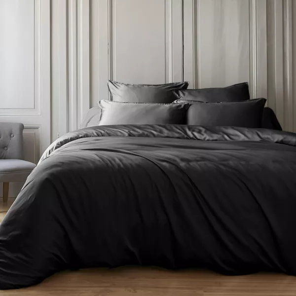Copripiumino in raso di bamb� (240 x 220 cm) Sienna Nero