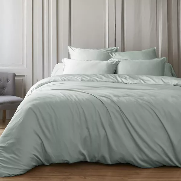 Funda N�rdica en sat�n de bamb� (260 x 240 cm) Sienna Verde eucalipto