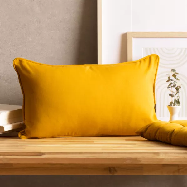 Cuscino rettangolare in cotone (30 x 50 cm) Pixel Giallo senape