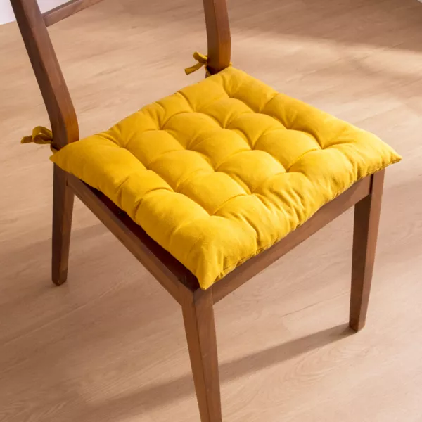 Coussin de chaise carr� coton (40 x 40 cm) Pixel Jaune moutarde