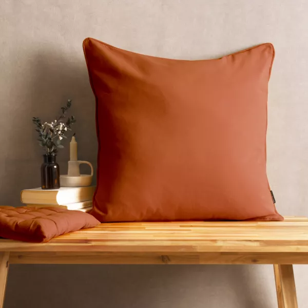Cuscino quadrato in cotone (60 x 60 cm) Pixel Terracotta