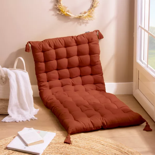 Vloermatras katoen (120 x 60 cm) Pixel Terracotta