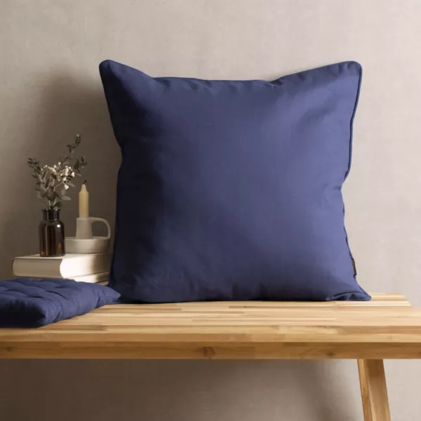 Coussin carr� coton (60 x 60 cm) Pixel Bleu marine