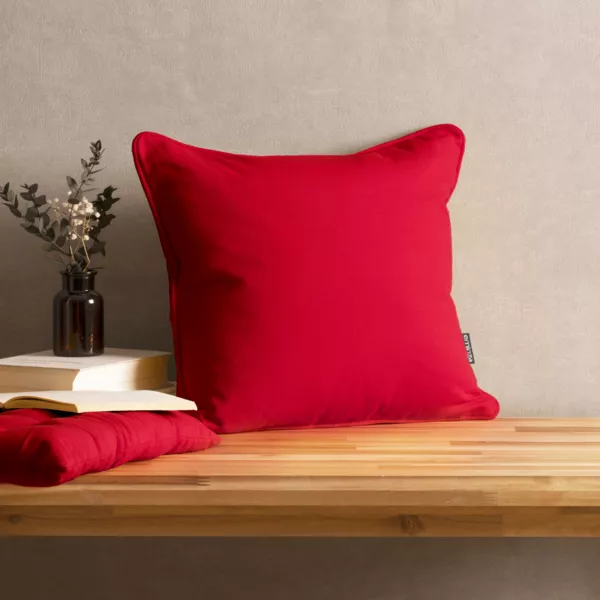 Bomuldsfirkantpude (40 x 40 cm) Pixel R�d