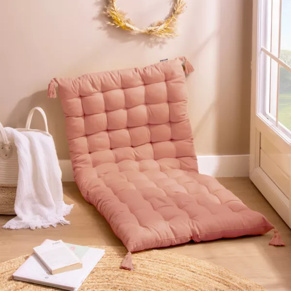 Bomuldsgulvmadras (120 x 60 cm) Pixel Peach Pink