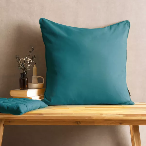 Coussin carr� coton (60 x 60 cm) Pixel Bleu canard