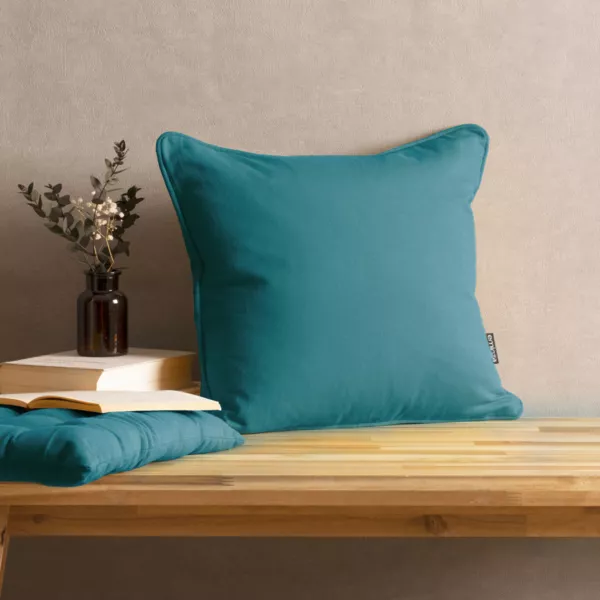 Almohada cuadrada en algod�n (40 x 40 cm) Pixel Azul trullo