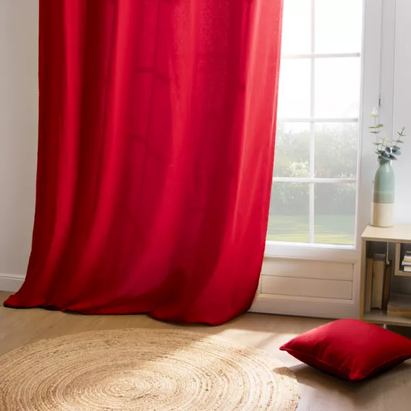 Rideau coton (140 x 260 cm) Pixel Rouge