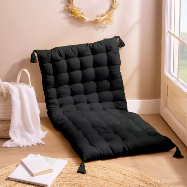 Matelas de sol coton (120 x 60 cm) Pixel Noir