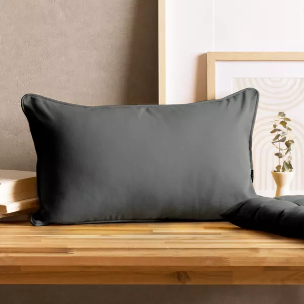 Coj�n rectangular en algod�n (30 x 50 cm) Pixel Gris antracita