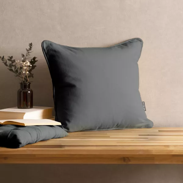 Cuscino quadrato in cotone (40 x 40 cm) Pixel Grigio antracite