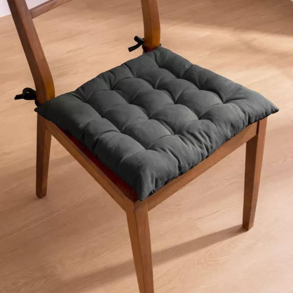 Coj�n de silla cuadrado en algod�n (40 x 40 cm) Pixel Gris antracita