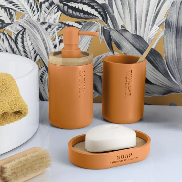 Badkamer set Purebamboo Mosterdgeel