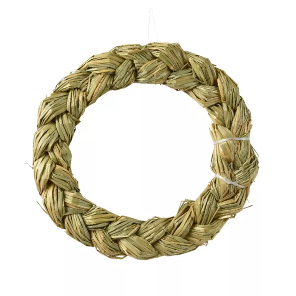 Couronne de No�l en paille (D30 cm) Tr�ss�e � d�corer