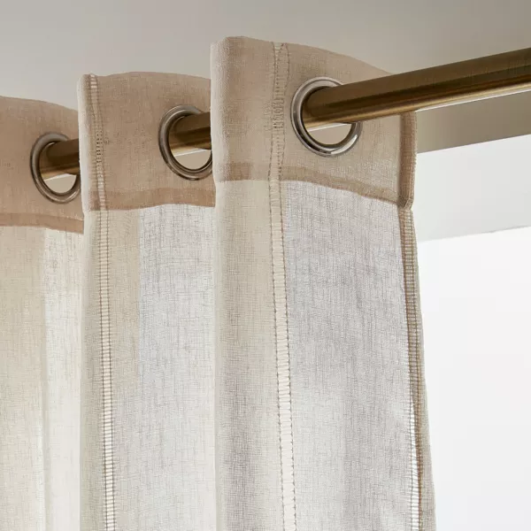 Vitrage met ringen (140 x 280 cm) L�ontine Beige