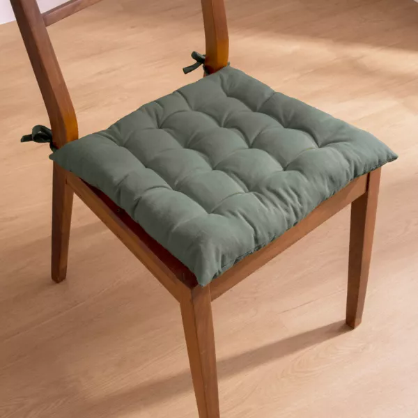 Coussin de chaise carré coton (40 x 40 cm) Pixel Vert kaki