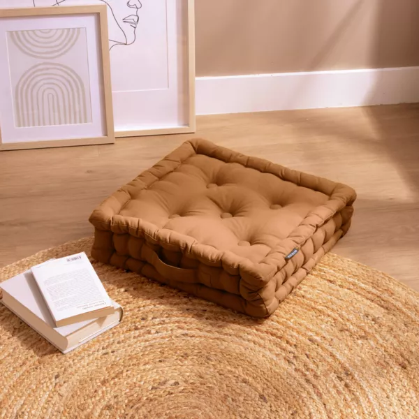 Coussin de sol coton (40 x 40 cm) Pixel Camel