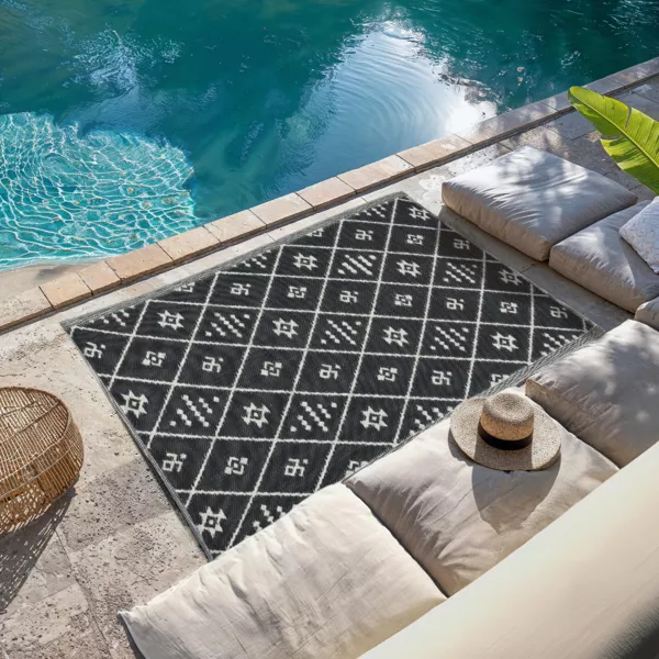 Outdoor-Teppich (180 x 120 cm) Inca Schwarz