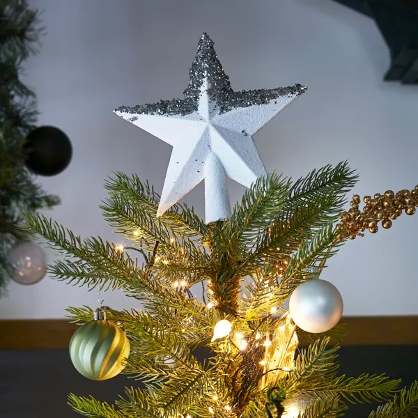 Puntale albero paillete Alpeo Bianco