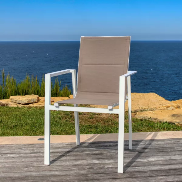 Sill�n de jard�n apilable en aluminio  Portofino - Topo