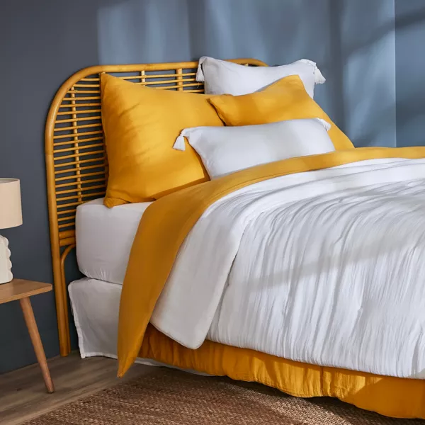 Bedsprei Katoengaas (180 x 240 cm) Ga�a Roomwit