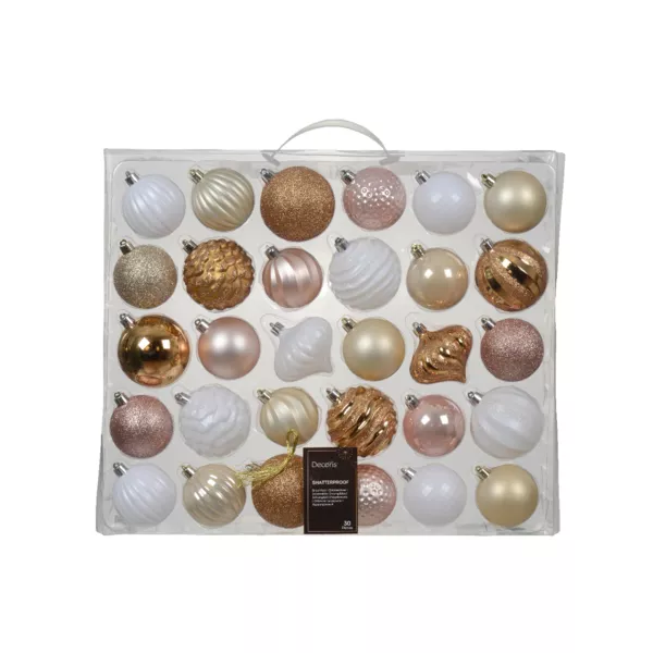 Ag�na kerstboom decoratie set Wit, roze en goud