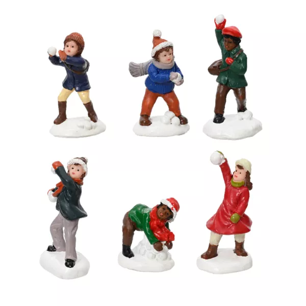 Set di 6 bambini (H5,5 cm) Giochi invernali per villaggio