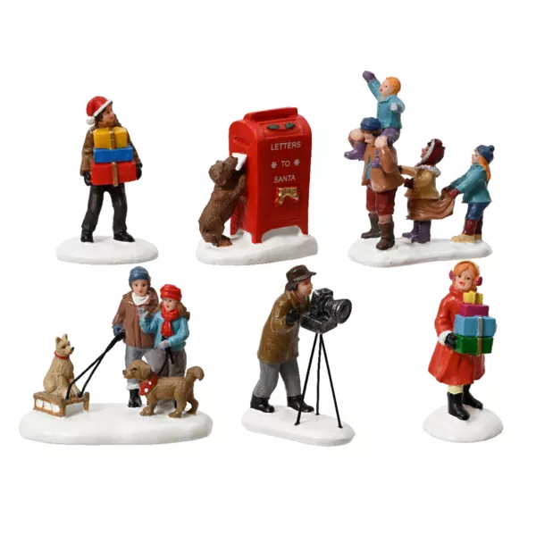 Set di 6 Figurine per villaggio (H7,5 cm) Personaggi in citt�