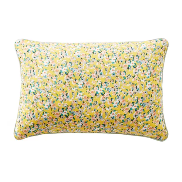 Coussin rectangulaire gaze de coton (40 x 60 cm) Abiga�l Jaune