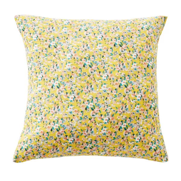 Federa cuscino letto quadrata in garza di cotone (60 x 60 cm) Abiga�l Giallo