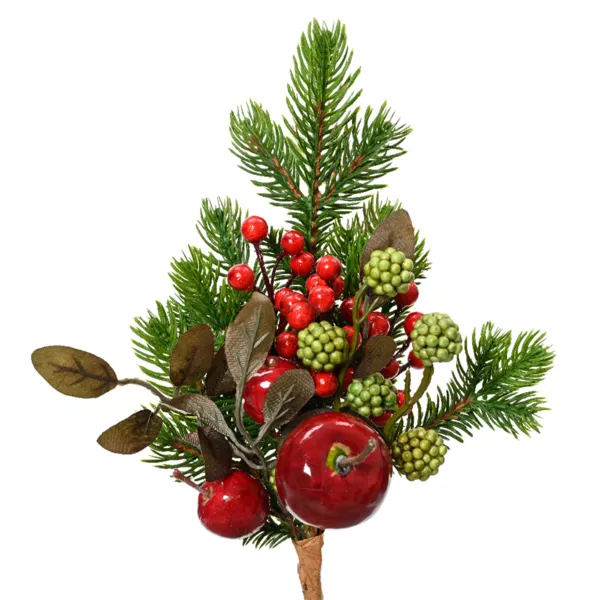Ramo di abeti (H26 cm) Mele dolci Rosso